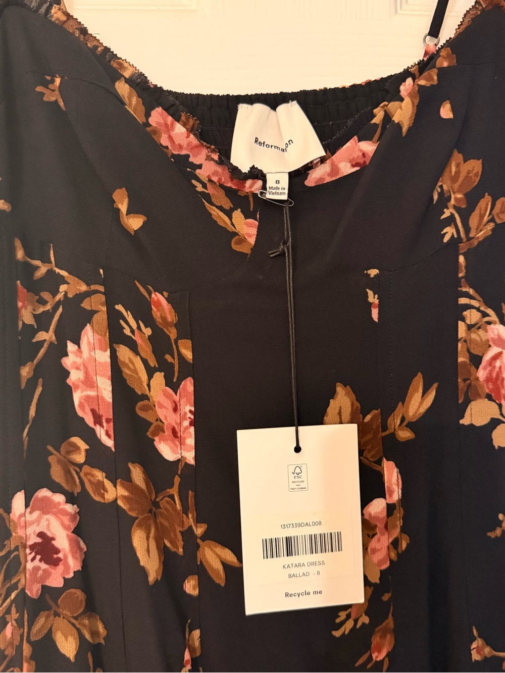 NWT Reformation Katara A-Line Midi Dress Size 8 - Picture 6 of 7